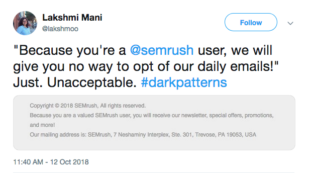 Dark patterns en twitter